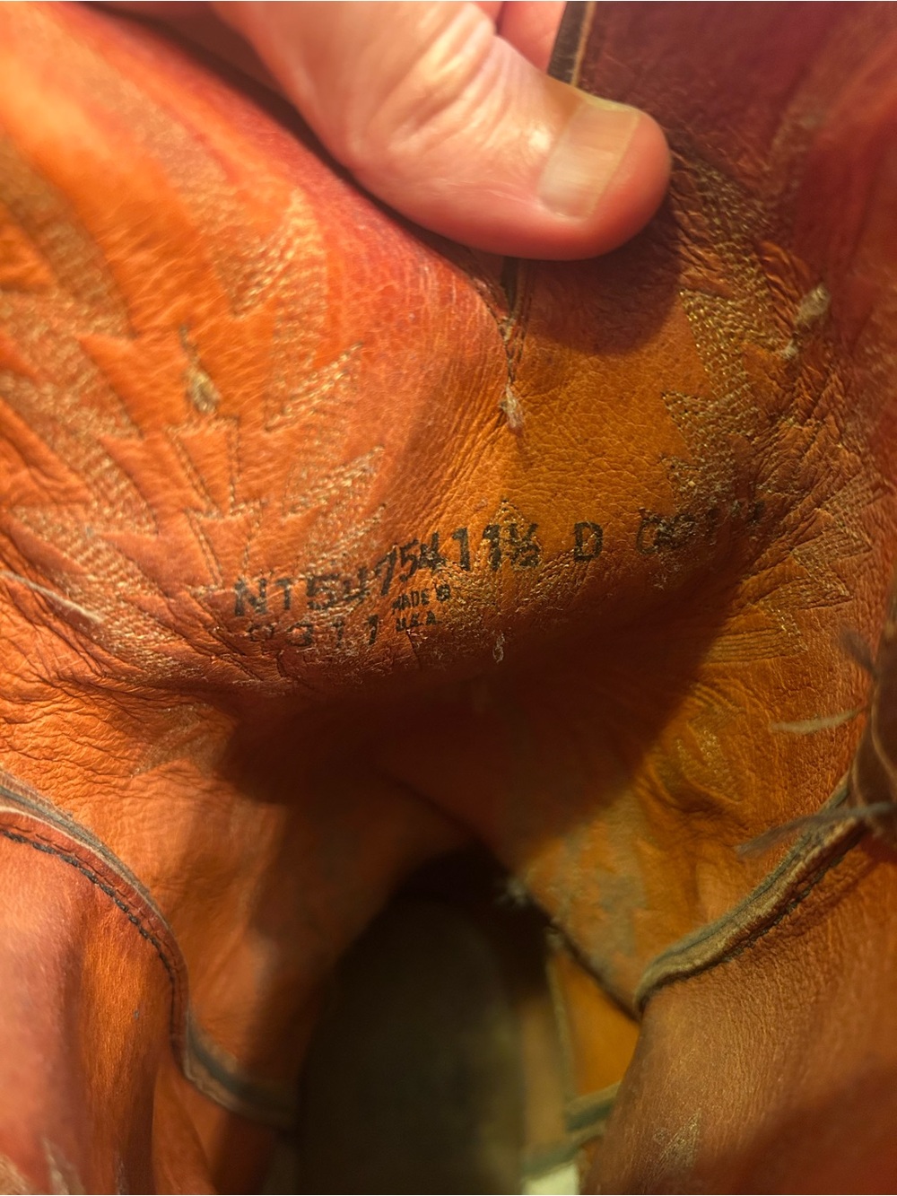 Lucchese Distressed Brown Leather Cowboy Boots - Picture 5 of 6